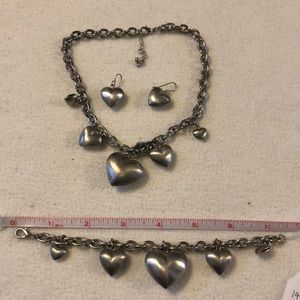 Stainless steel jewelry with heart charms